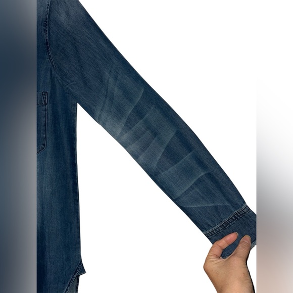 🌹 NWT! Free People x Sandrine Rose Denim Button Down Shacket - Picture 5 of 6